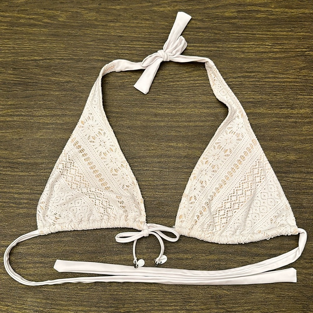 Rod Beattie bikini top. White lace. 12